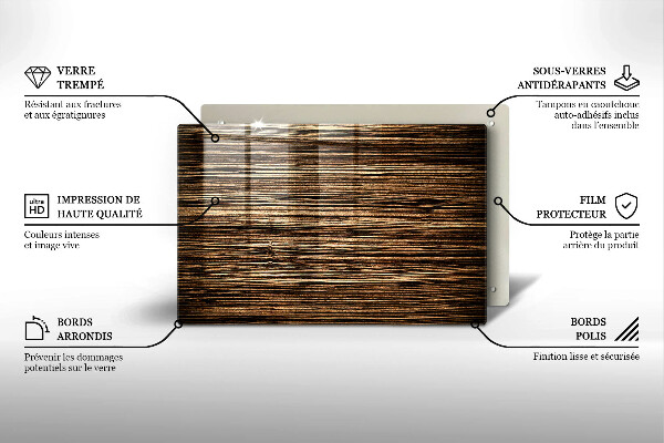 Protège plaque de cuisson Texture du bois