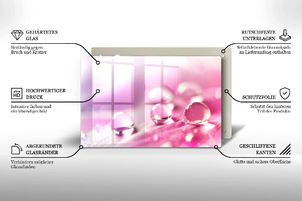 Protège plaque de cuisson Pétales de fleurs de rosée