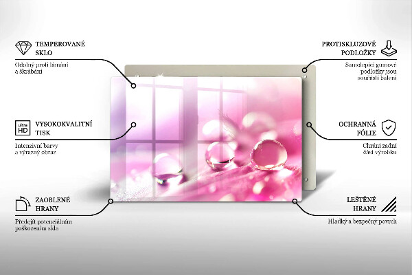 Protège plaque de cuisson Pétales de fleurs de rosée