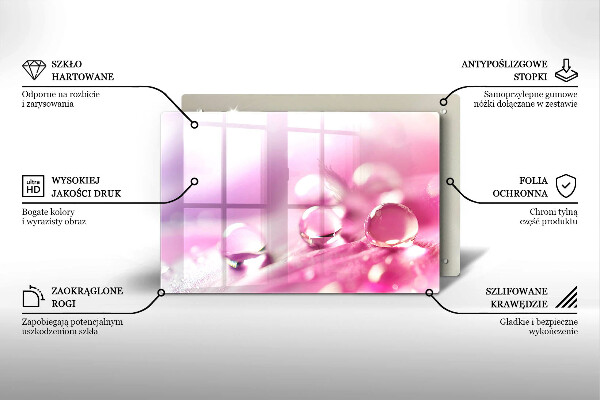 Protège plaque de cuisson Pétales de fleurs de rosée