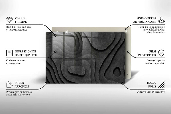 Protège plaque de cuisson Formes de pierre 3D