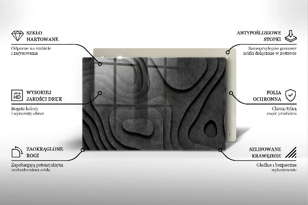 Protège plaque de cuisson Formes de pierre 3D