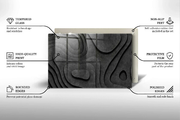 Protège plaque de cuisson Formes de pierre 3D