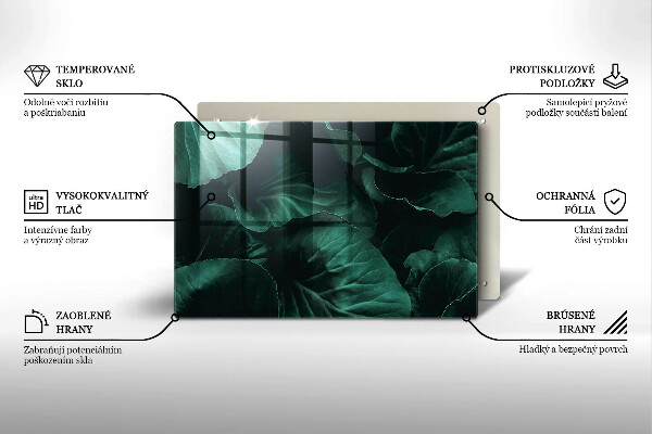 Protège plaque de cuisson Feuilles sombres et sauvages