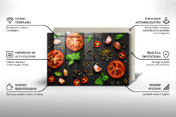Protège plaque de cuisson Tomates et épices