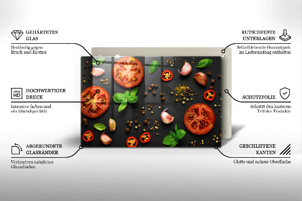 Protège plaque de cuisson Tomates et épices