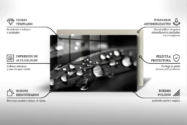 Protège plaque de cuisson La rosée tombe sur les feuilles