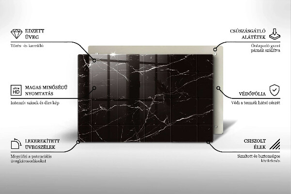 Protège plaque de cuisson Carreaux de marbre