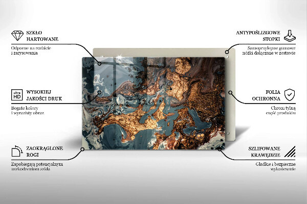 Protection pour plaque de cuisson Structure rocheuse dorée