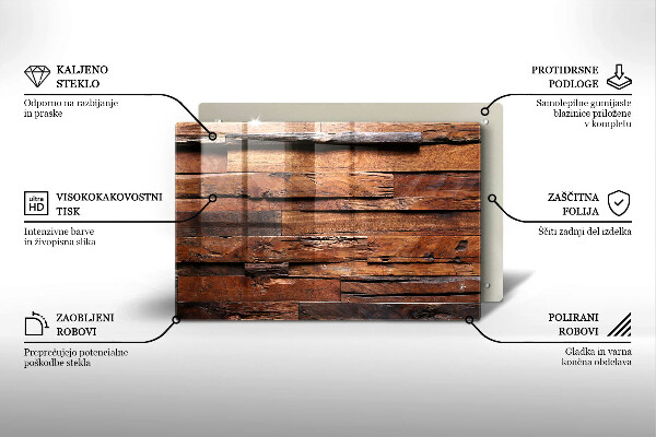 Protège plaque de cuisson Planches de bois décoratives