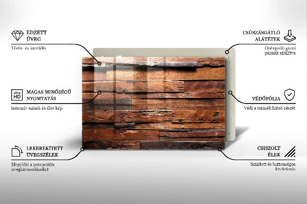 Protège plaque de cuisson Planches de bois décoratives
