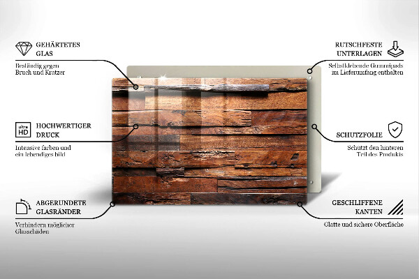 Protège plaque de cuisson Planches de bois décoratives