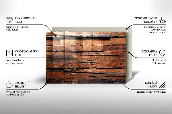 Protège plaque de cuisson Planches de bois décoratives