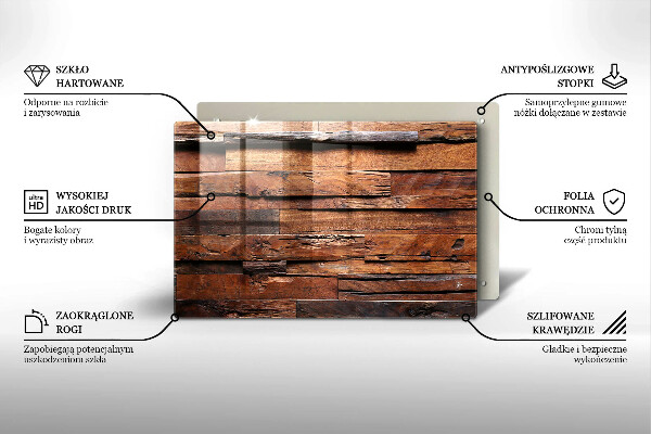 Protège plaque de cuisson Planches de bois décoratives