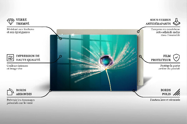 Protection pour plaque de cuisson Rosée sur un pissenlit