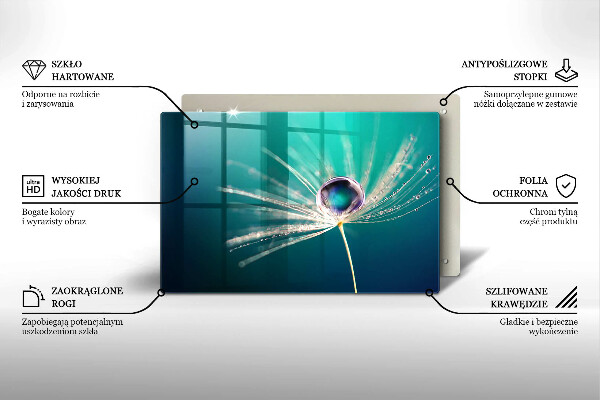 Protection pour plaque de cuisson Rosée sur un pissenlit