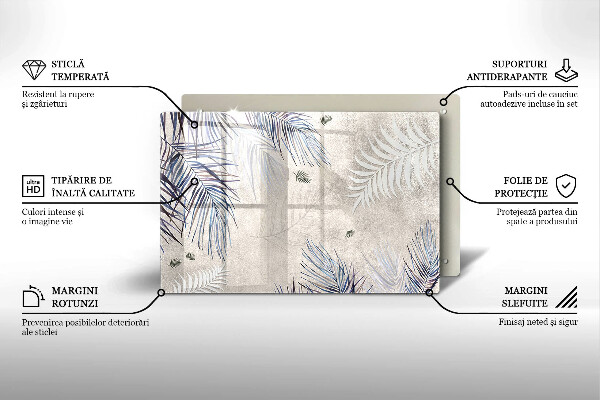 Protection pour plaque de cuisson Feuilles subtiles