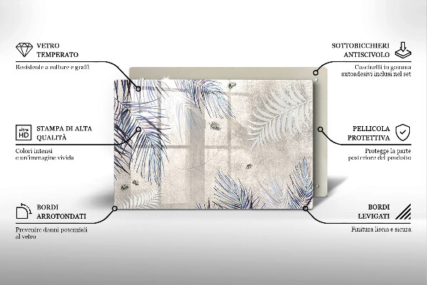 Protection pour plaque de cuisson Feuilles subtiles