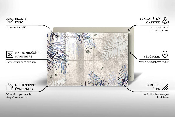 Protection pour plaque de cuisson Feuilles subtiles