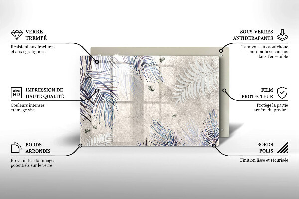 Protection pour plaque de cuisson Feuilles subtiles