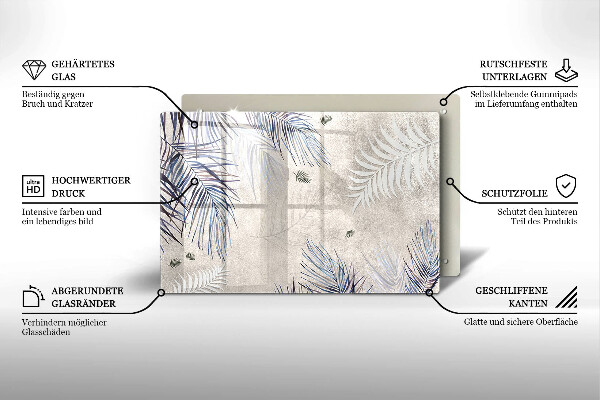 Protection pour plaque de cuisson Feuilles subtiles