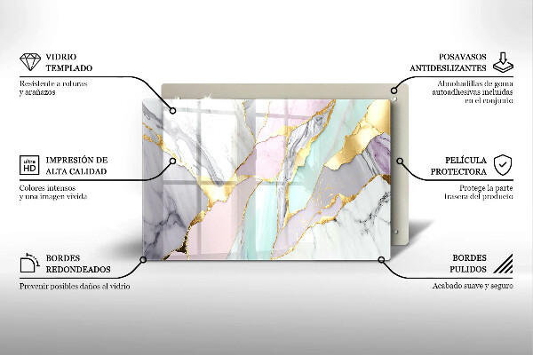 Protection pour plaque de cuisson Marbre pastel
