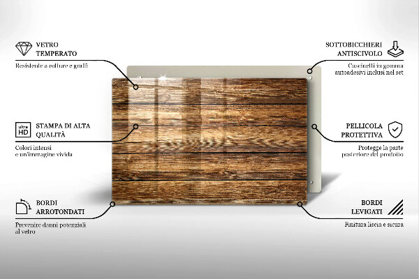 Protège plaque de cuisson Planches texturées en bois