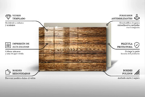 Protège plaque de cuisson Planches texturées en bois