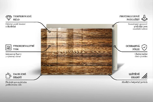 Protège plaque de cuisson Planches texturées en bois