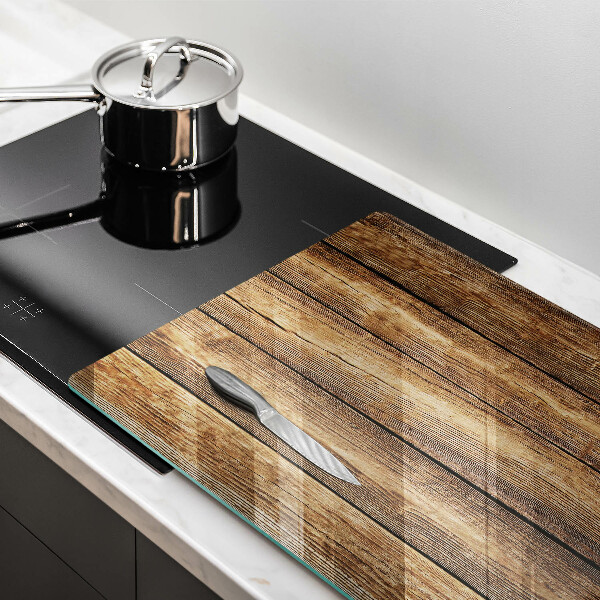 Protège plaque de cuisson Planches texturées en bois