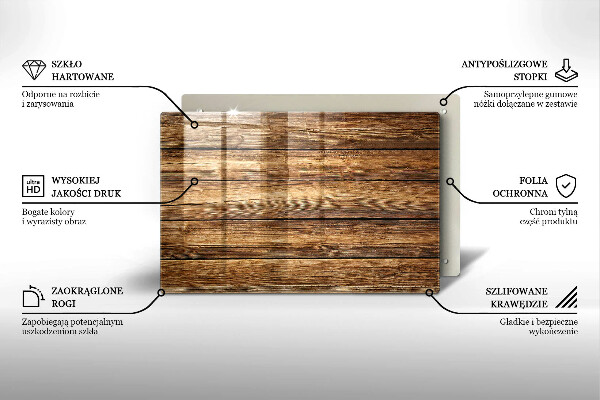 Protège plaque de cuisson Planches texturées en bois