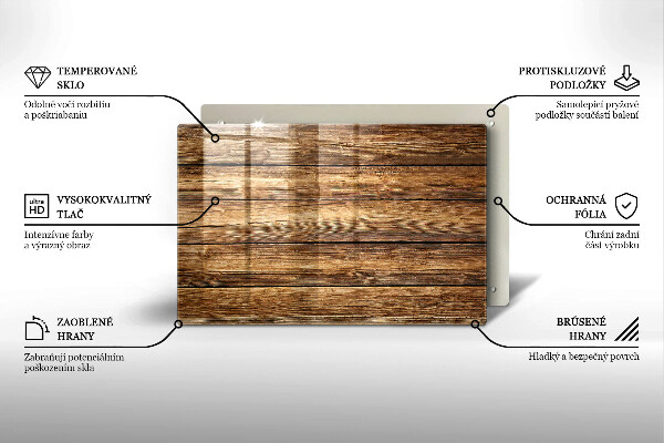 Protège plaque de cuisson Planches texturées en bois
