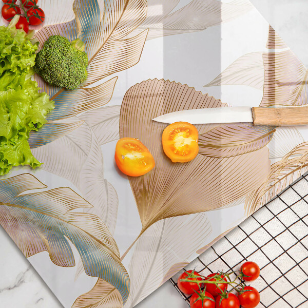 Protection pour plaque de cuisson Plumes et feuilles de bohème