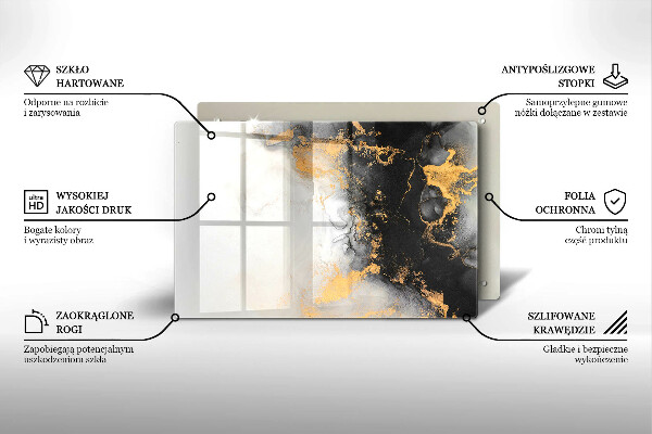 Protection pour plaque de cuisson Abstraction avec de l'or