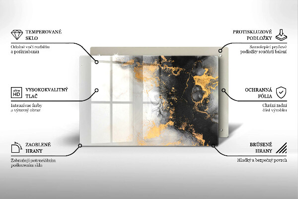 Protection pour plaque de cuisson Abstraction avec de l'or
