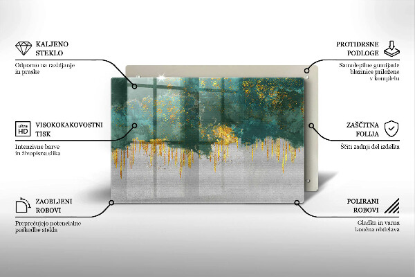 Protection pour plaque de cuisson Abstraction avec de l'or