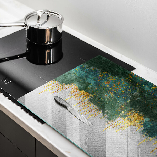 Protection pour plaque de cuisson Abstraction avec de l'or