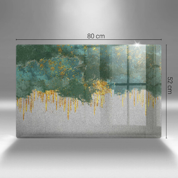 Protection pour plaque de cuisson Abstraction avec de l'or