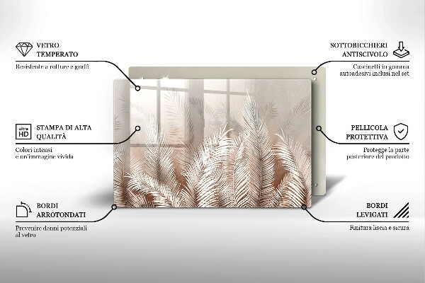 Protection pour plaque de cuisson Feuilles de végétation bohème