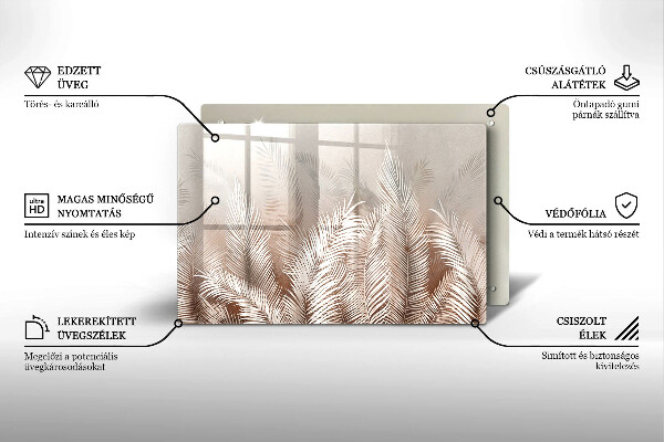 Protection pour plaque de cuisson Feuilles de végétation bohème