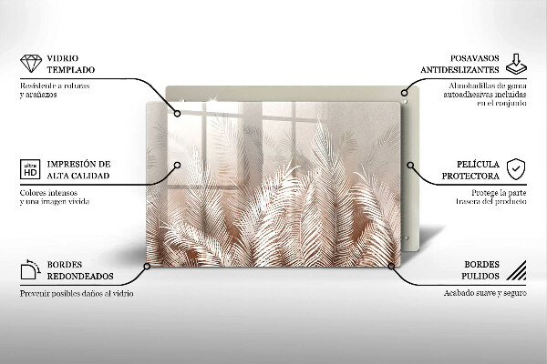 Protection pour plaque de cuisson Feuilles de végétation bohème