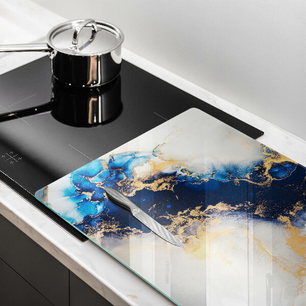 Protection pour plaque de cuisson Abstraction avec du bleu