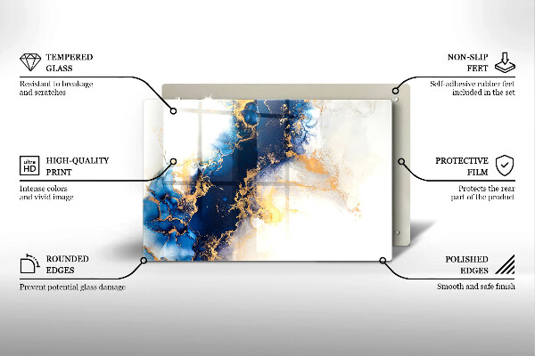 Protection pour plaque de cuisson Abstraction avec du bleu