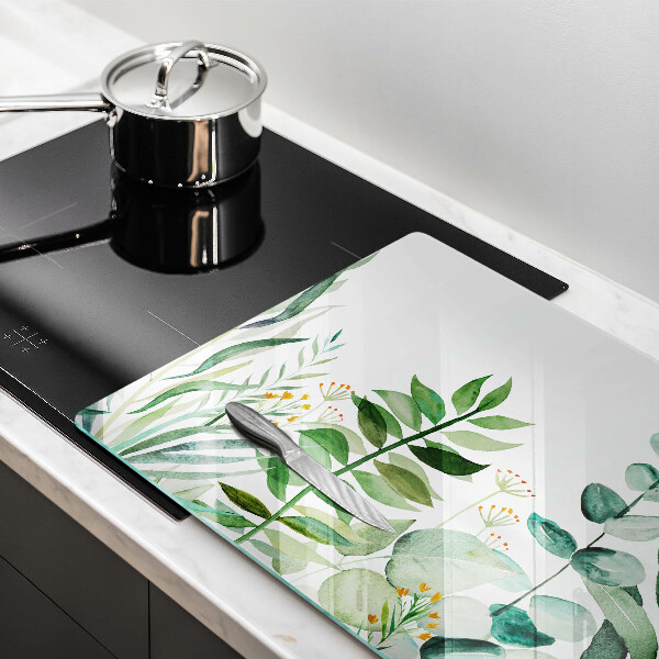 Protège plaque de cuisson Illustration de feuilles de plantes