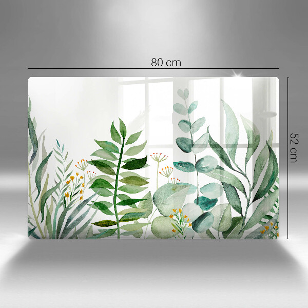 Protège plaque de cuisson Illustration de feuilles de plantes