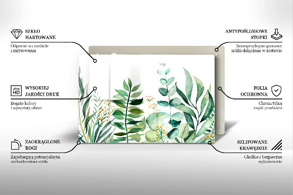 Protège plaque de cuisson Illustration de feuilles de plantes