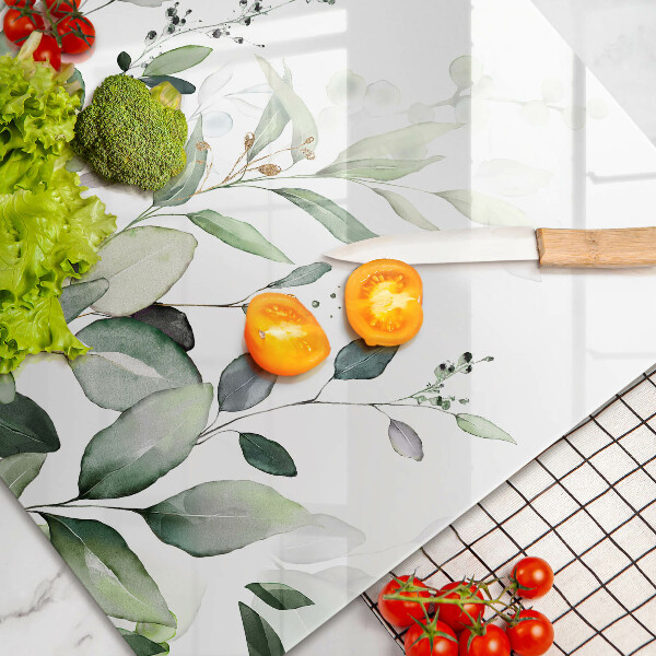 Protège plaque de cuisson Plantes aquarelles