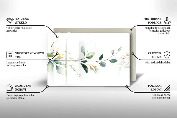 Protège plaque de cuisson Feuilles d'aquarelle