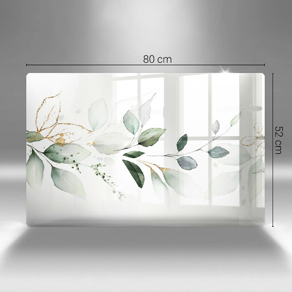 Protège plaque de cuisson Feuilles d'aquarelle