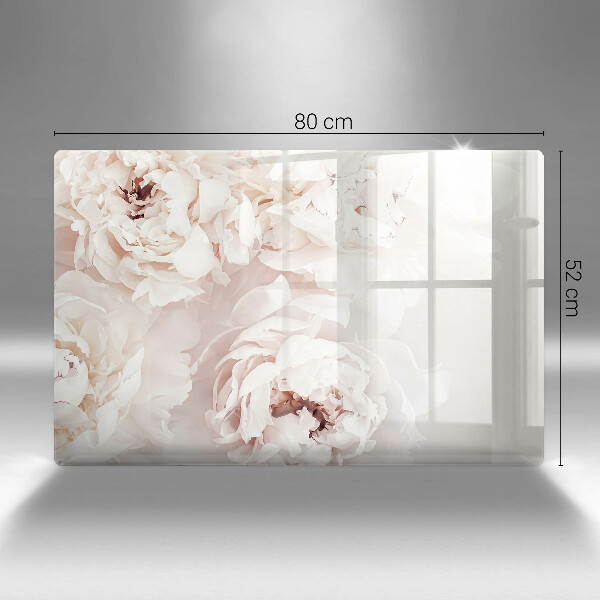 Protège plaque de cuisson Pivoines pastel